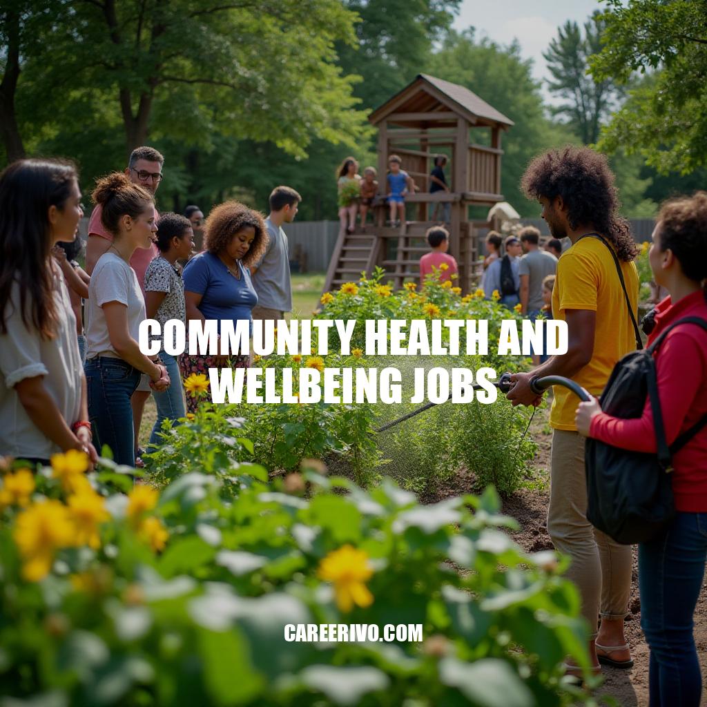 Community Health and Wellbeing Jobs - Creating Healthier Communities